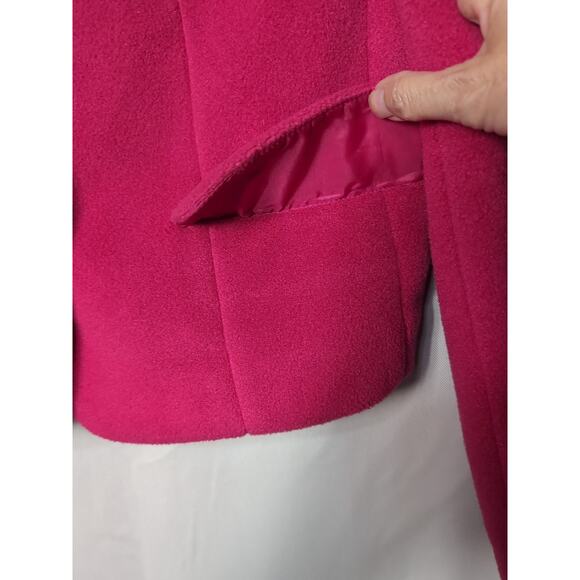 Vintage Express Womens Cropped fleece Jacket Coat Barbie Pink Sz S (P)(590) - Picture 3 of 7